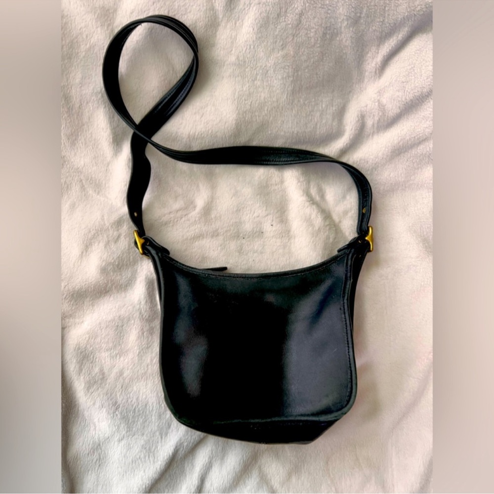 TDWP 90s Vintage Coach Janice Leather Crossbody Shoulder Bag Purse Black 9950